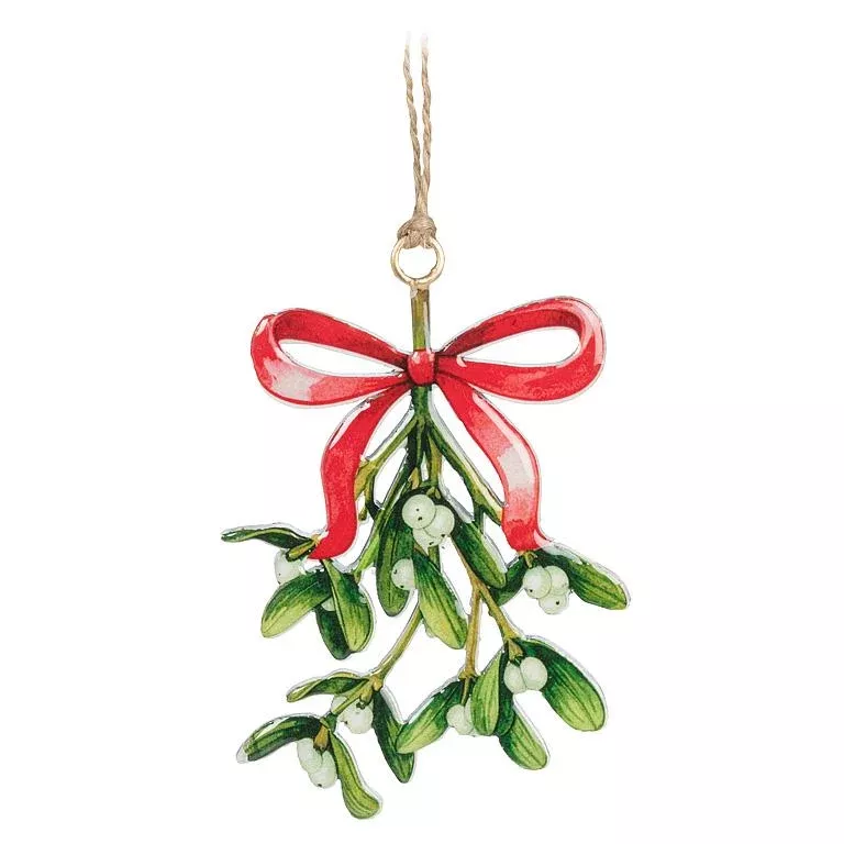 mistletoe-bow-ornament Mistletoe & Bow Ornament