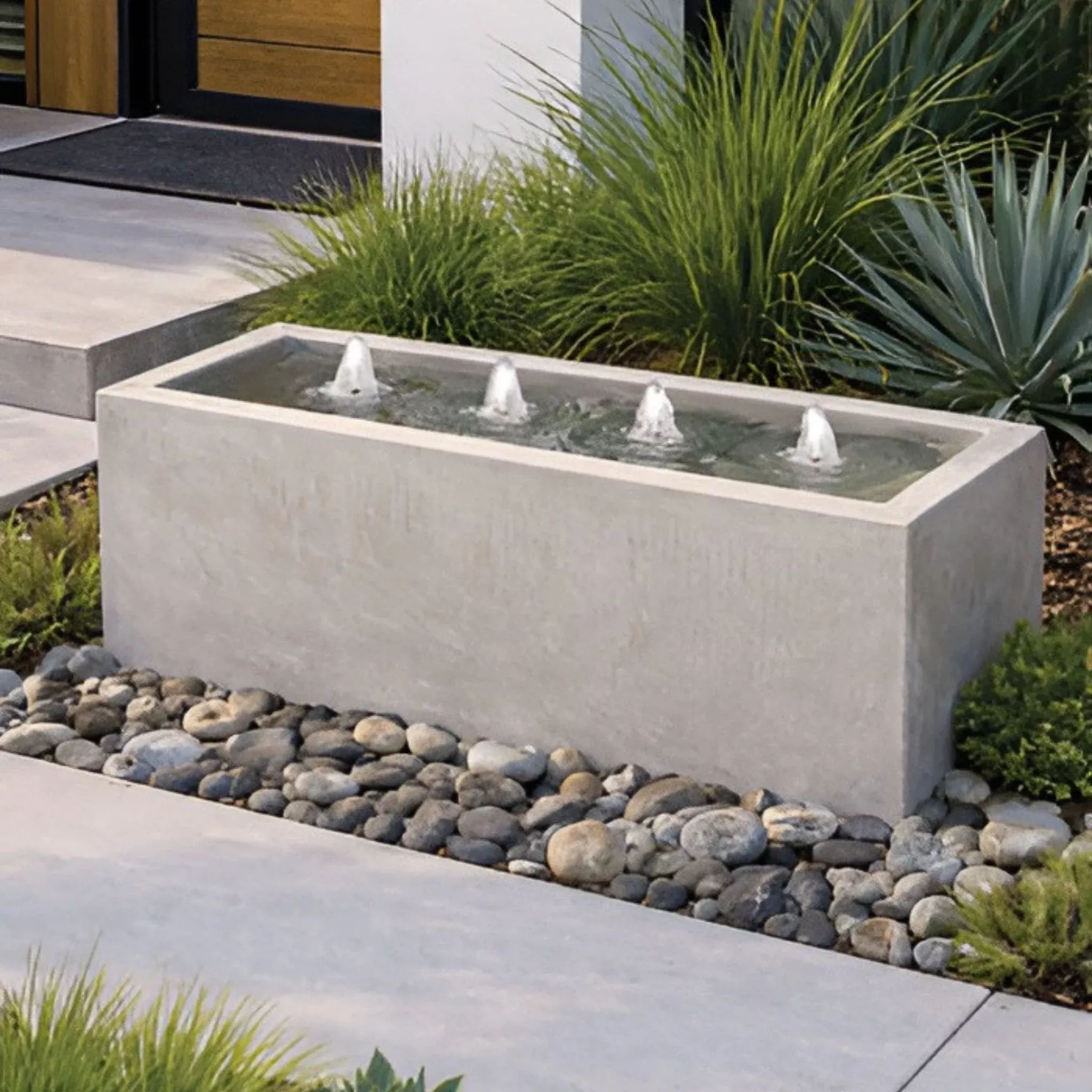 Modern Rectangular Bubbler Concrete Fountain - Fiore #2022FL