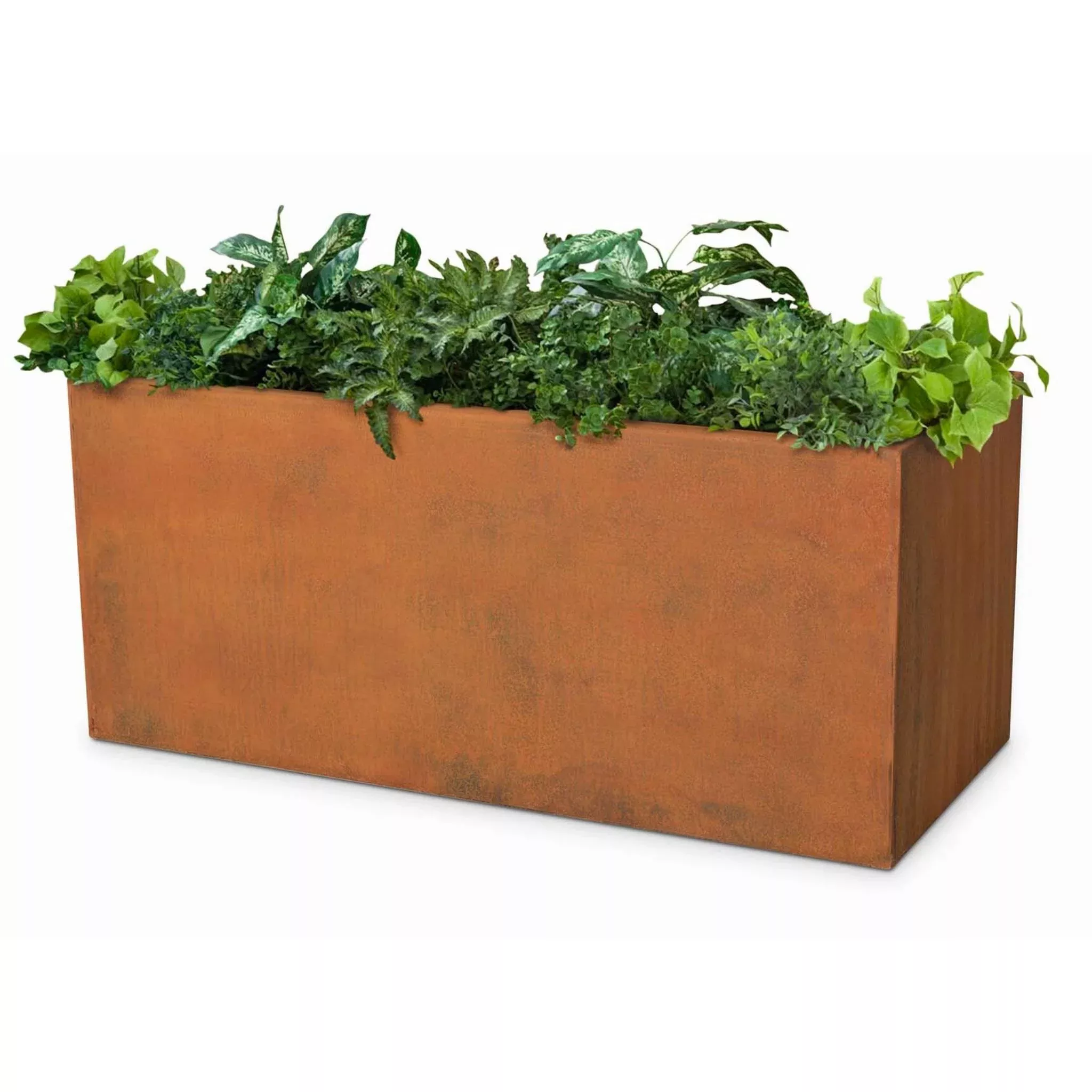 moderna-rectangular-corten-steel-planter-outdoor-plus Moderna Rectangular Corten Steel Planter - The Outdoor Plus