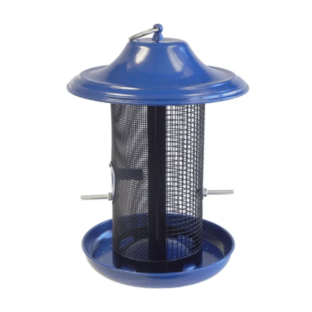 More Birds - Twin Dual-Compartment Sunflower/Thistle Screen Feeder (Cobalt)