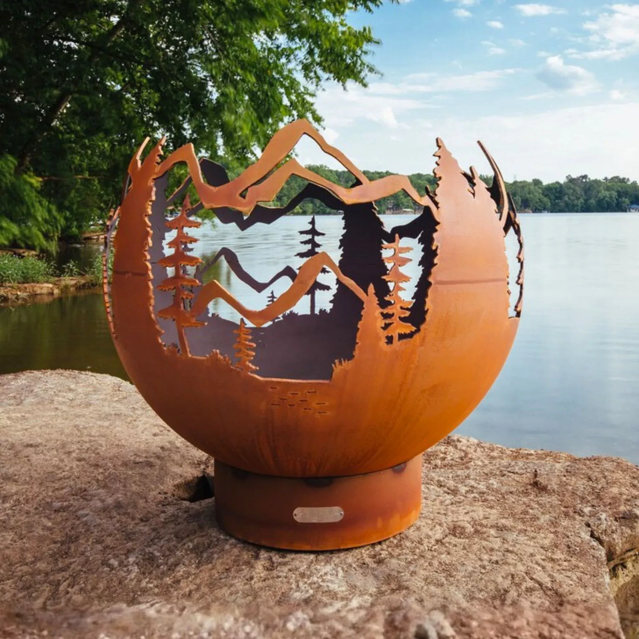 mountain-vista-gas-fire-pit-in-steel-fire-pit-art Mountain Vista Gas Fire Pit in Steel - Fire Pit Art