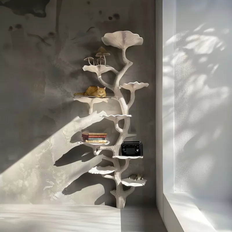 Mushroom Free Standing Corner Wall Shelf SINLTB013 White
