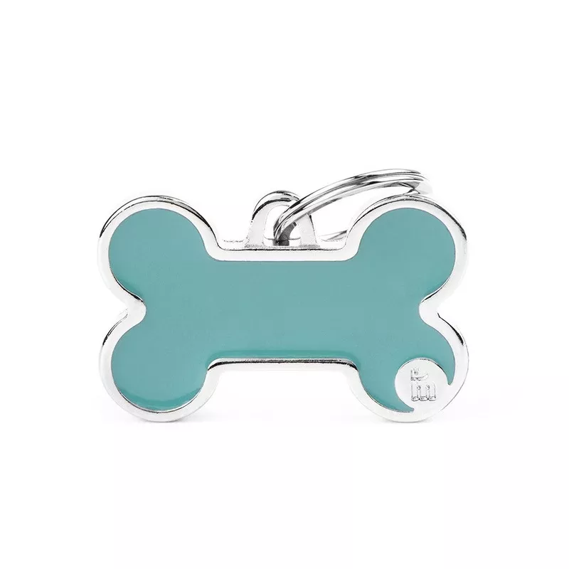 MyFamily Basic Handmade Big Light Blue Bone ID Tag Light Blue – BASIC HANDMADE Bones