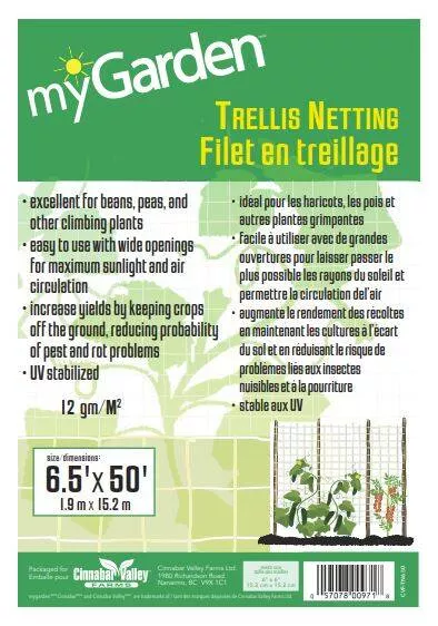myGarden - Trellis Netting 6" Clear 6.5' x 50'