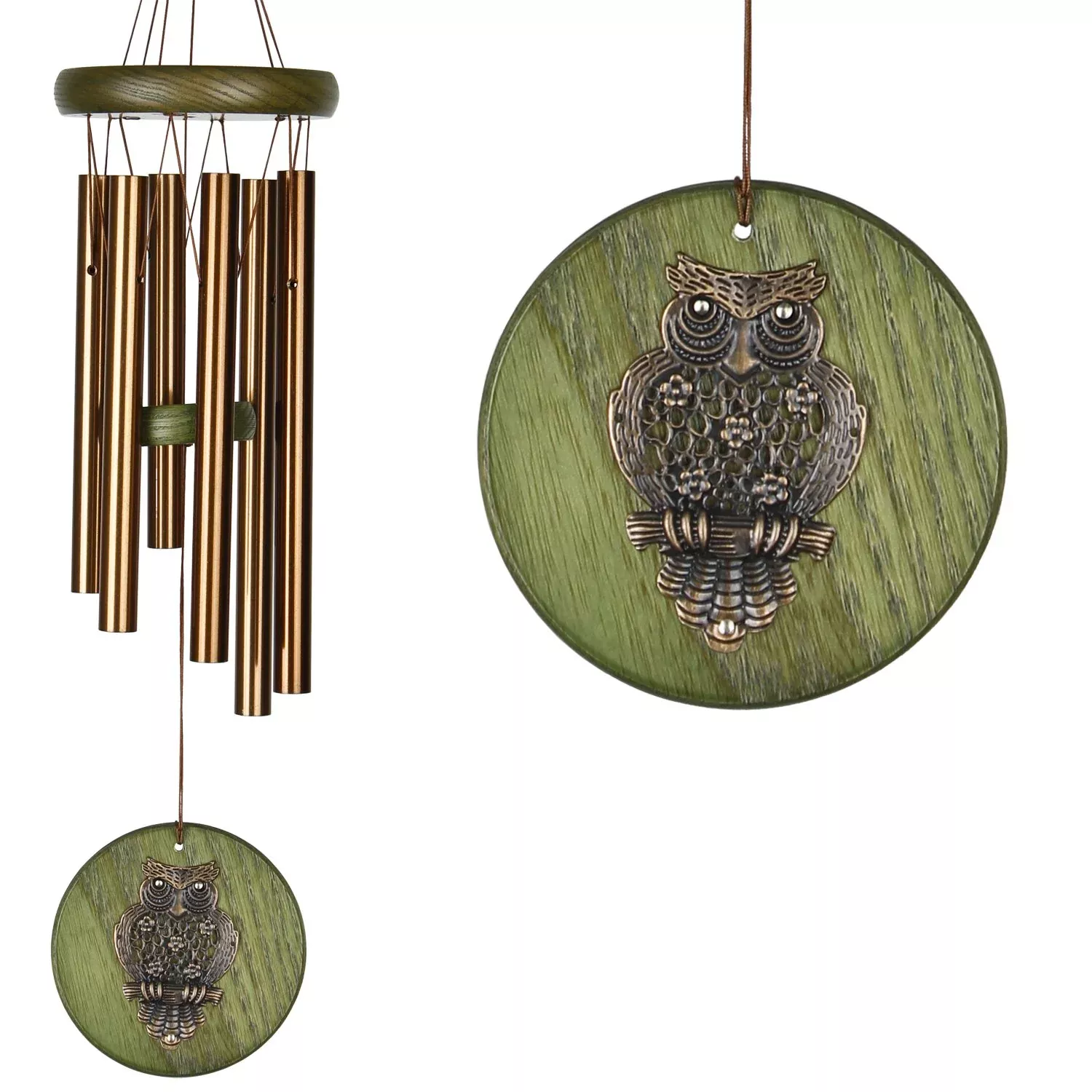 owl-wind-chimes-in-green-small Owl Wind Chimes in Green Small
