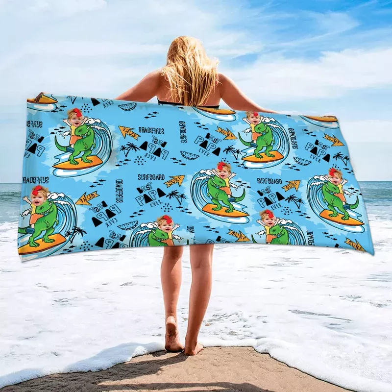 personalized-sea-summer-beach-towels-custom-photo-nick-name-papa-kids-gifts-summ Personalized Sea Summer Beach Towels Custom Photo Nick Name Papa And Kids Gifts Summer Towels