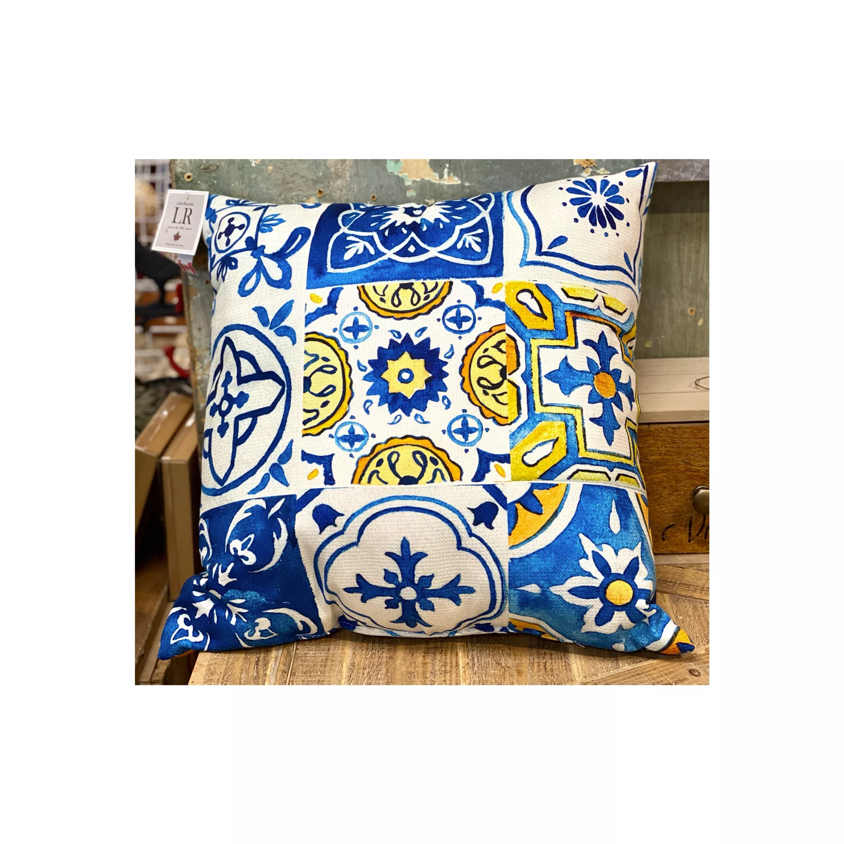 Pillow- Mediterranean Blue Tile Work