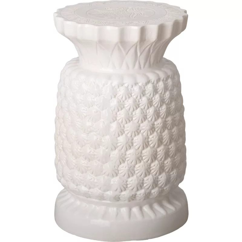 Pineapple Indoor/Outdoor Stool, White