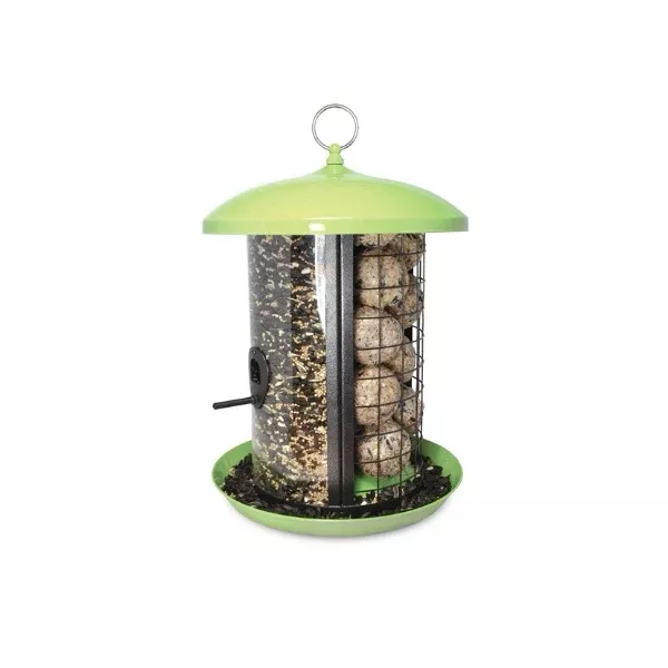 pinebush-dome-roof-triple-compartment-feeder-green Pinebush Dome Roof Triple Compartment Feeder- Green