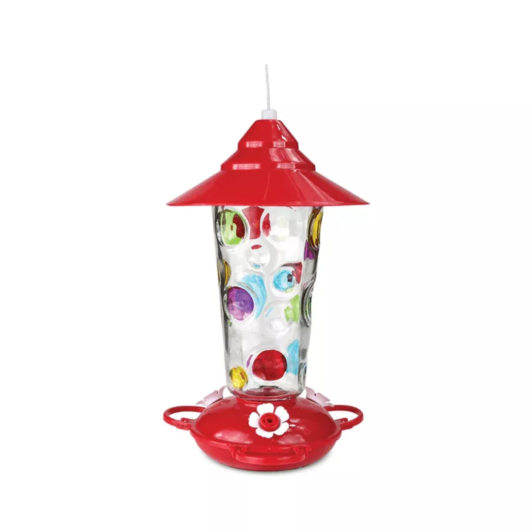 Pinebush Glass Hummingbird Feeder with Painted Dots