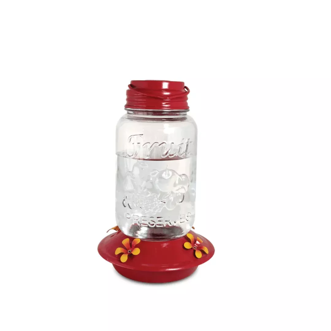 pinebush-mason-jar-glass-hummingbird-feeder Pinebush Mason Jar Glass Hummingbird Feeder