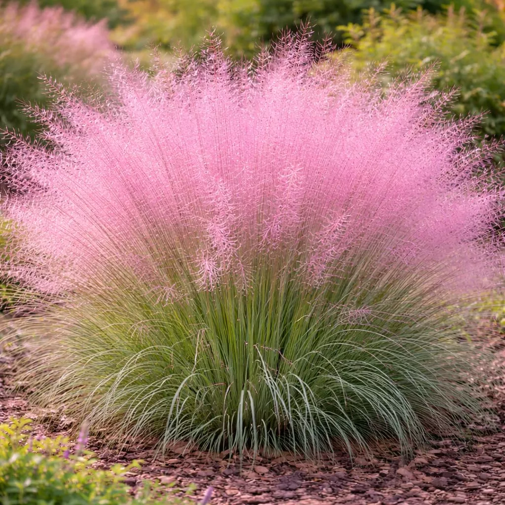 pink-muhly-grass-muhlenbergia-capillaris-live-plant-plug-native-ornamental-grass Pink Muhly Grass (Muhlenbergia capillaris) Live Plant Plug– Native Ornamental Grass – Airy Pink Fall Blooms – Drought Tolerant Perennial for Full Sun (3)