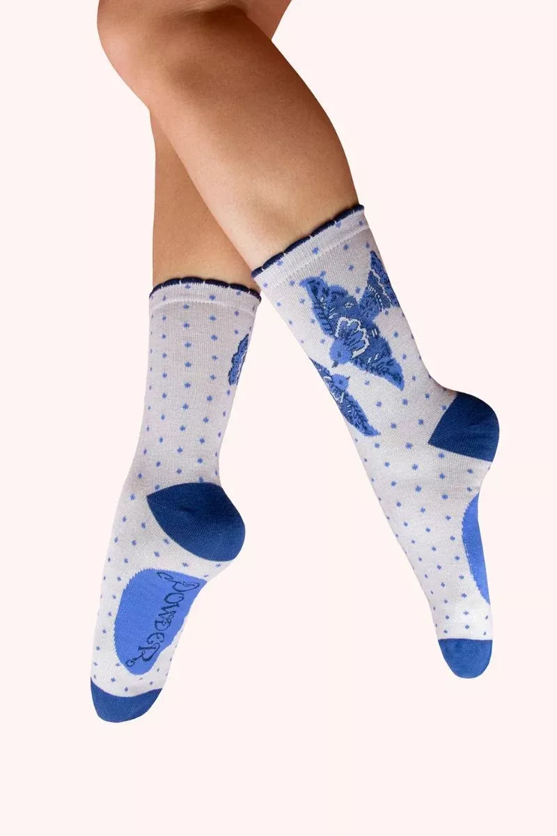 powder-design-ladies-ankle-socks-blue-birds Powder Design Ladies Ankle Socks Blue Birds