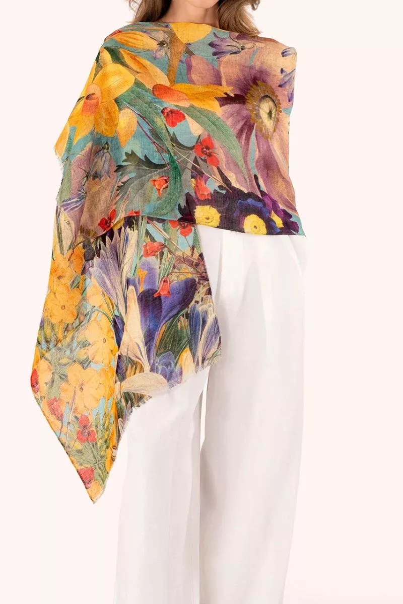 Powder Design Linen/Cotton Scarf Spring Flora
