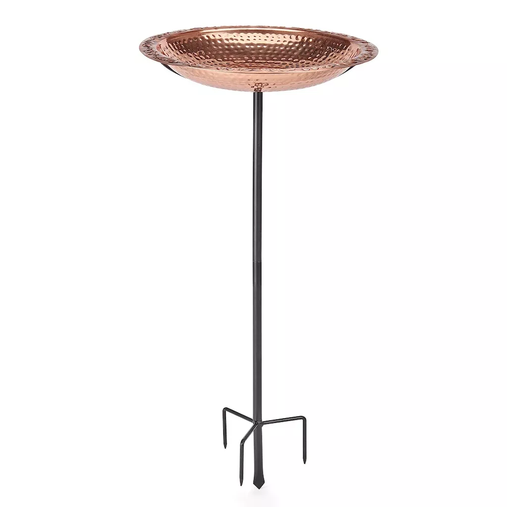 Pure Copper 18" Birdbath on Garden Pole By Good Directions