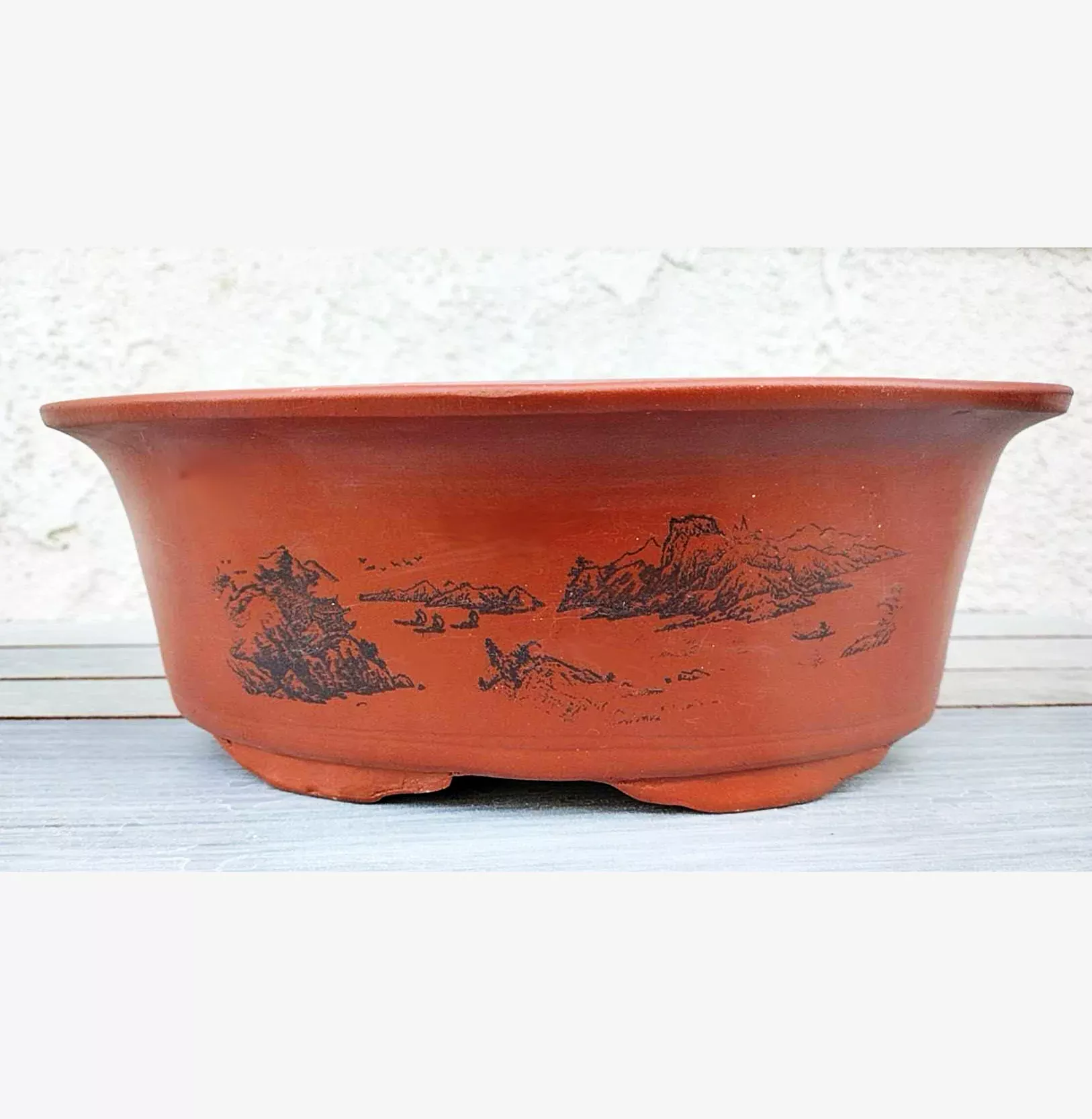 purple-sand-bonsai-pot-handmade-manger-pot-simple-retro-breathable-pot-zisha-pla Purple Sand Bonsai Pot handmade The manger Pot simple retro breathable Pot ZiSha Planter 紫砂马槽盆 花盆