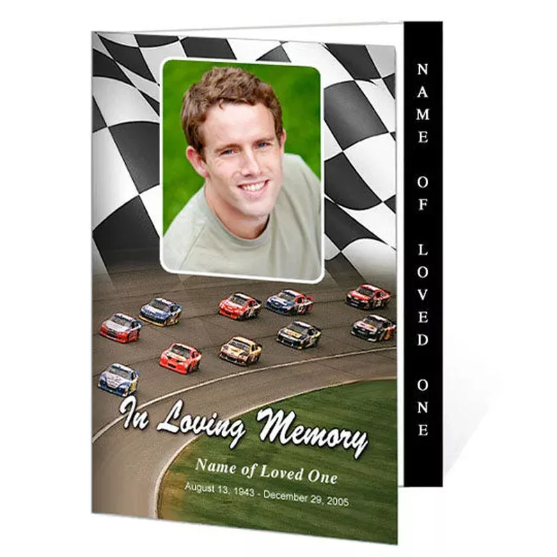 racing-4-sided-graduated-funeral-program-template Racing 4-Sided Graduated Funeral Program Template