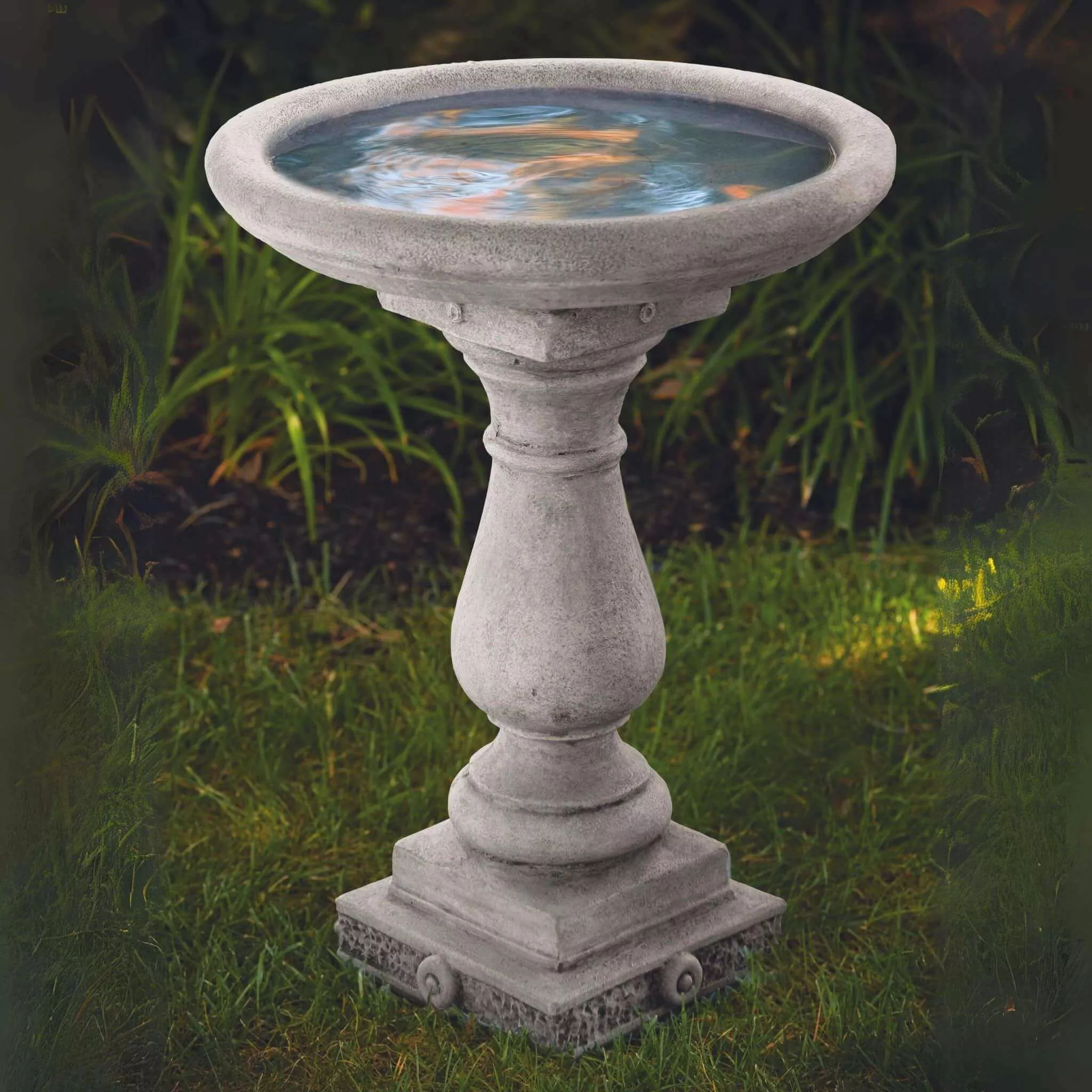 regal-embossed-tall-concrete-bird-bath-massarellis-9725 Regal Embossed Tall Concrete Bird Bath - Massarellis #9725