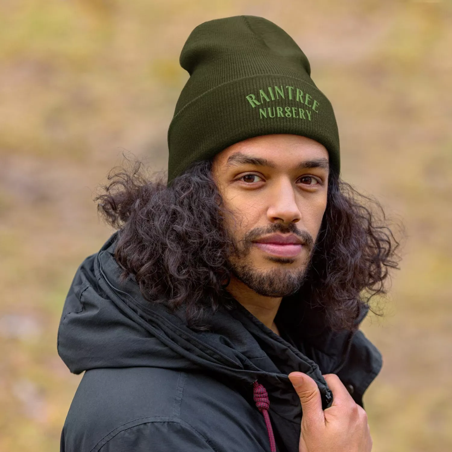 Ribbed Beanie In Green