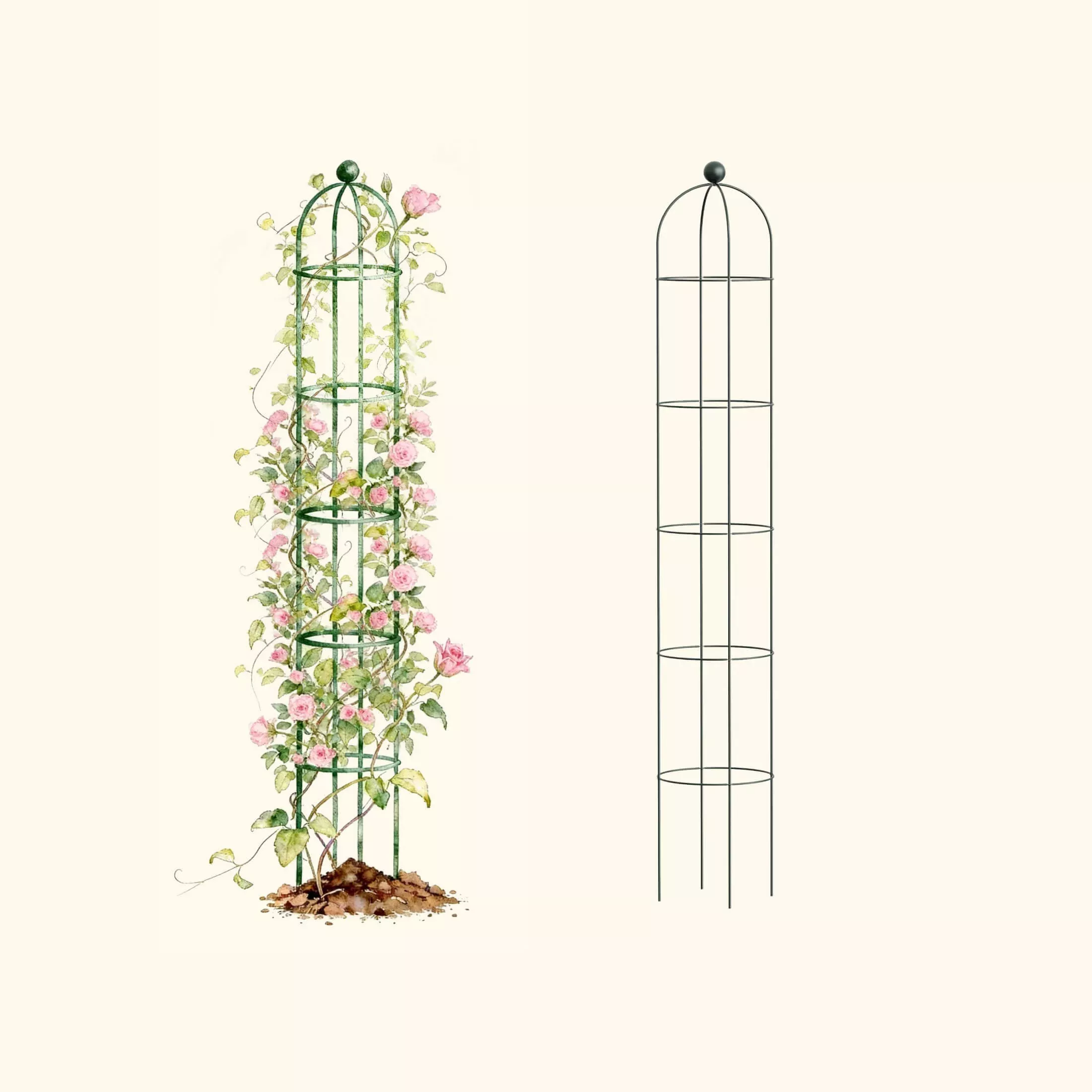 round-obelisk-garden-trellis-7-6-ft Round Obelisk Garden Trellis - 7.6 ft