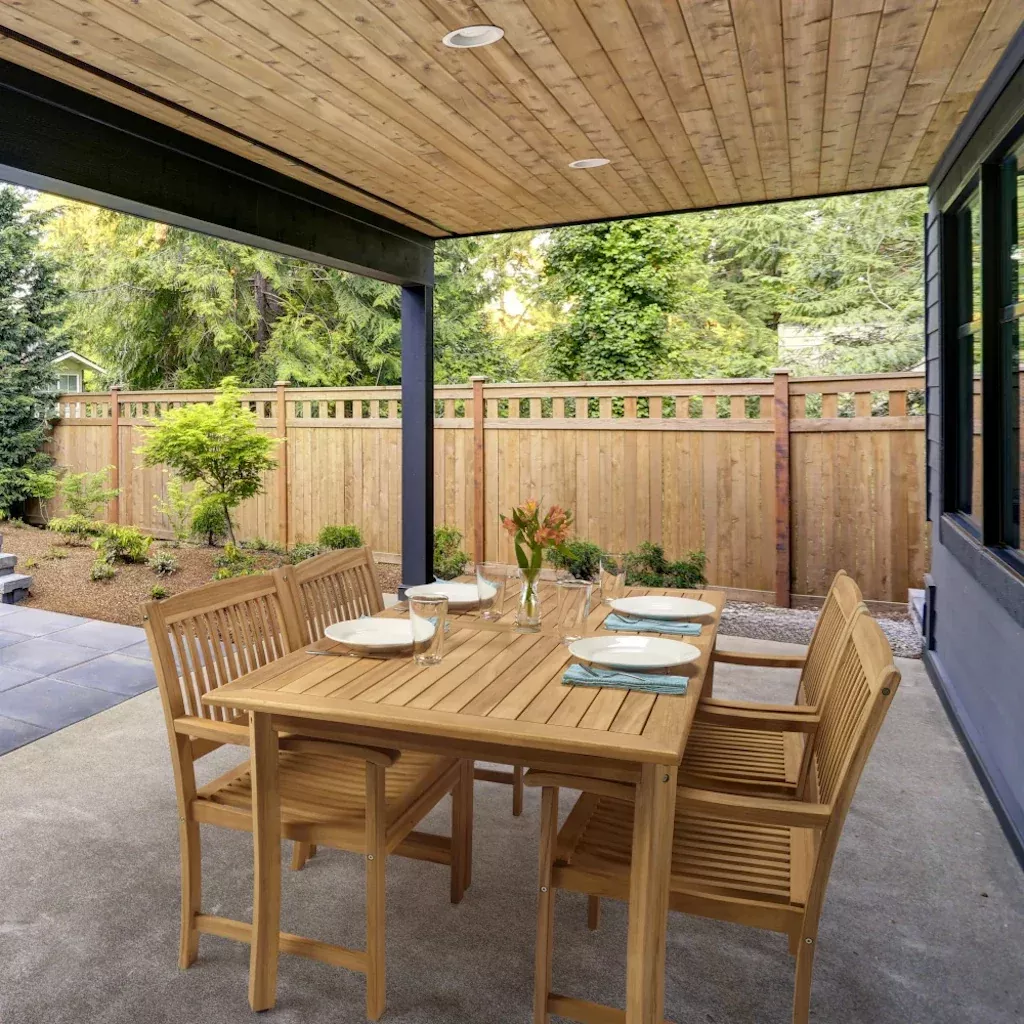 santorini-teak-patio-dining-set-by-pebble-lane Santorini Teak Patio Dining Set By Pebble Lane