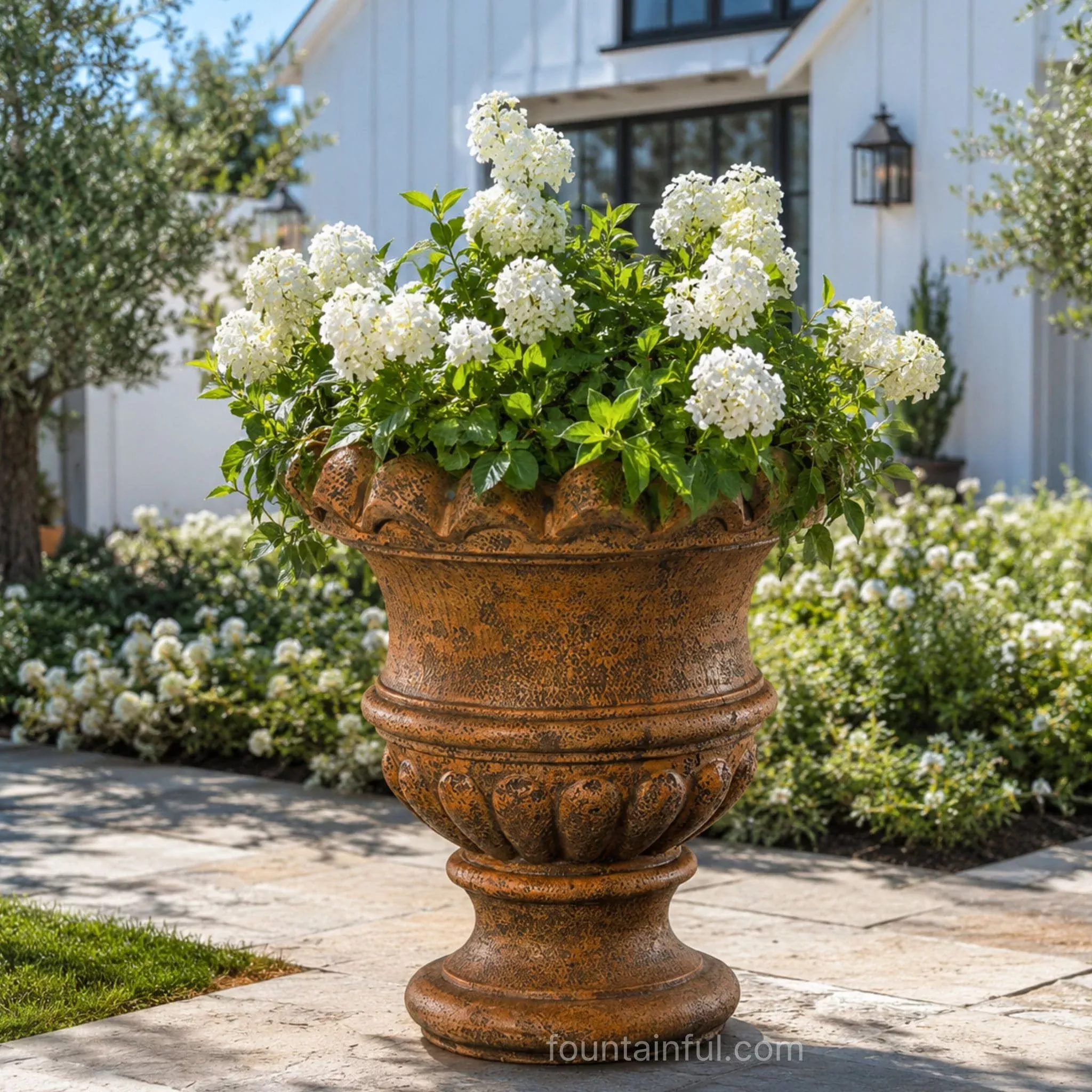 scallop-urn-concrete-planter-fiore-679 Scallop Urn Concrete Planter - Fiore #679