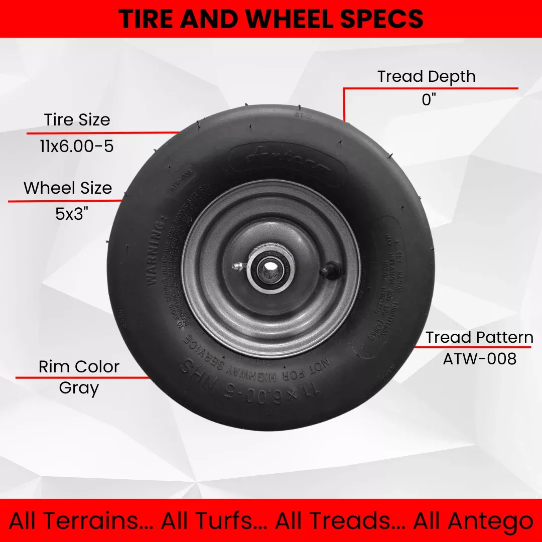 (Set of 4) Gravely Ariens 07101105 11x6.00-5 Tire & Wheel Assembly fits IKON XL, ZT XL