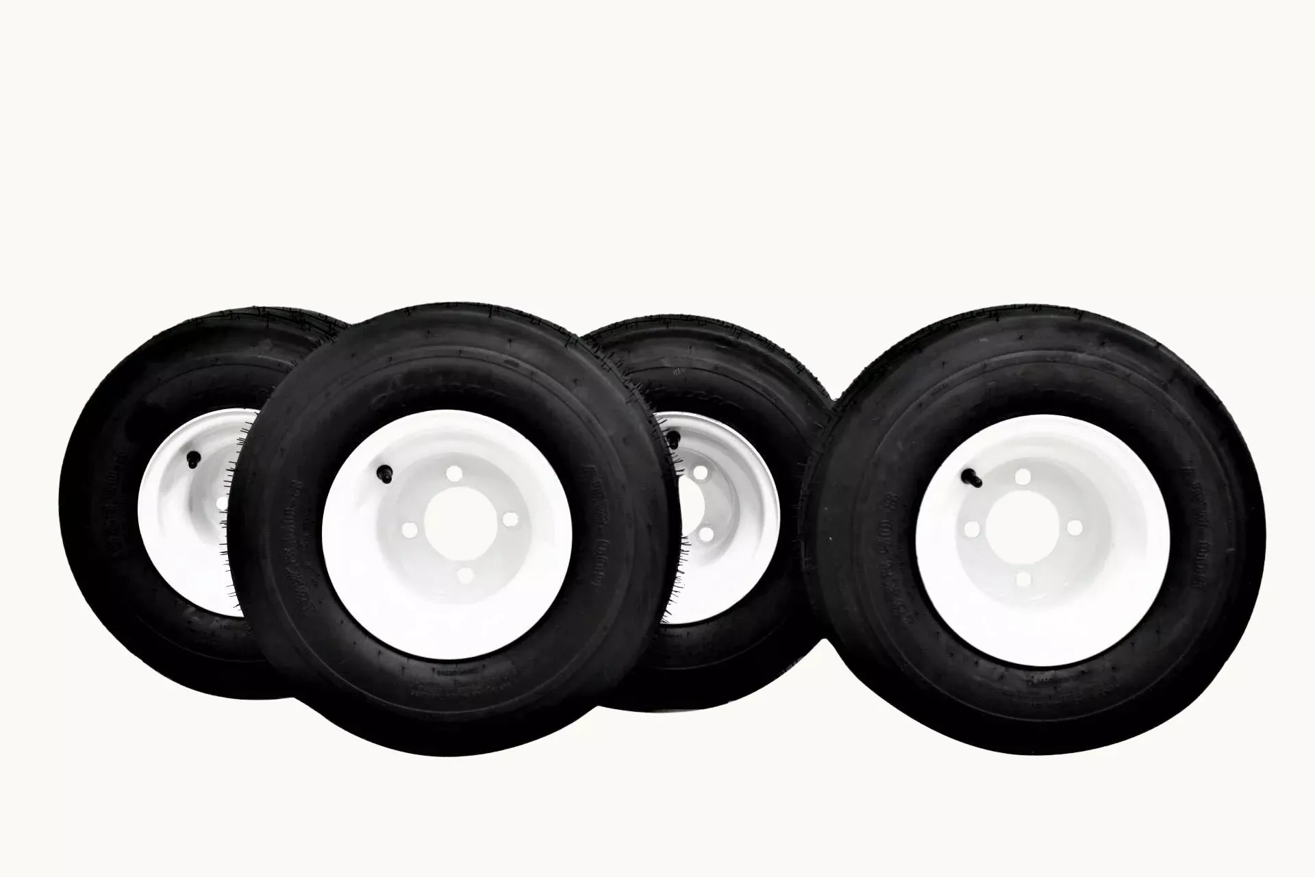 Set of Four 18x8.50-8 White Wheel Assemblies