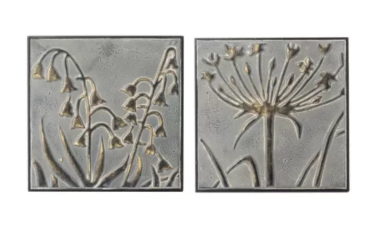small-embossed-greywash-with-gold-wildflower-wall-decor Small Embossed Greywash with Gold Wildflower Wall Decor