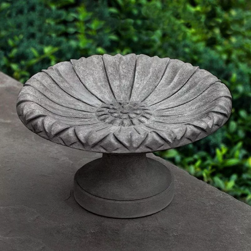 small-lotus-cast-stone-birdbath Small Lotus Cast Stone Birdbath