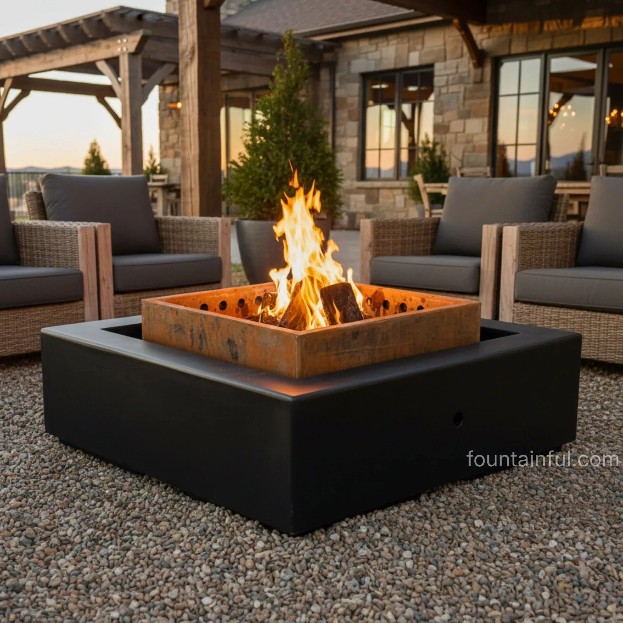 solar-smokeless-fire-pit-concrete-steel-outdoor-plus The Solar Smokeless Fire Pit - Concrete & Steel - Outdoor Plus