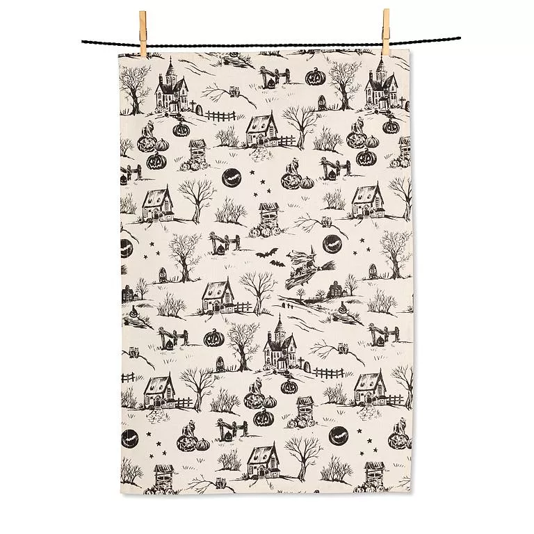 Spooky Toile Kitchen Towel