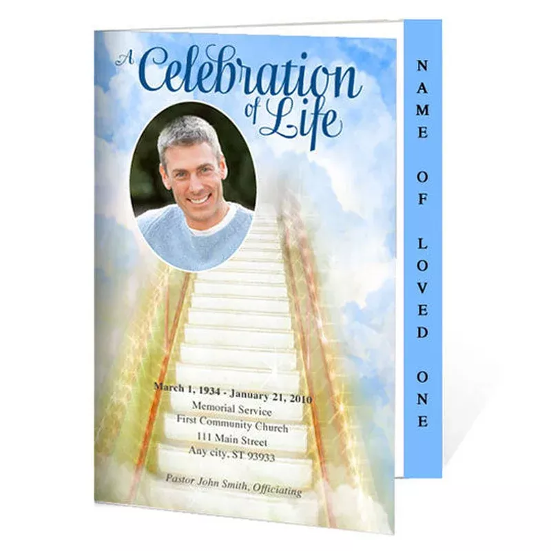 Stairway 4-Sided Graduated Funeral Program Template