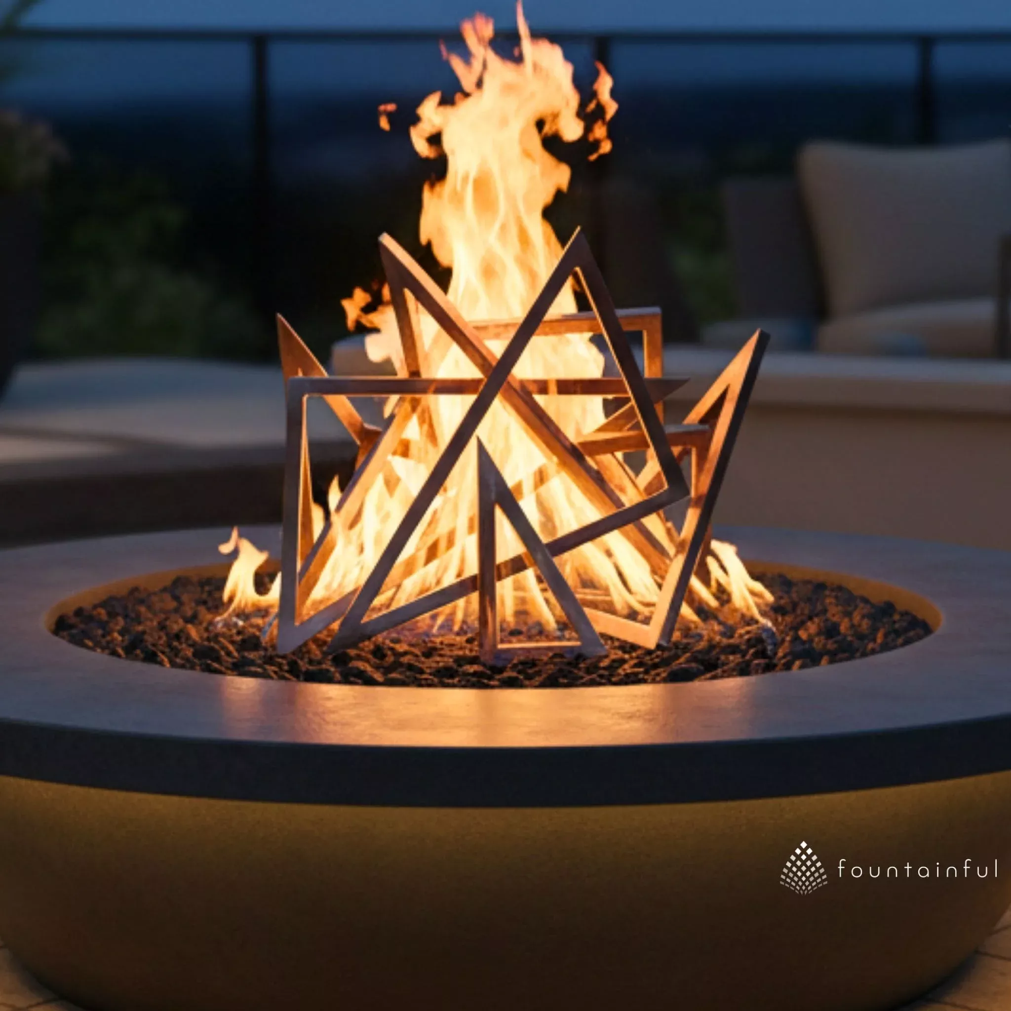 steel-triangle-sculpture-fire-ornament-outdoor-plus Steel Triangle Sculpture Fire Ornament - Outdoor Plus