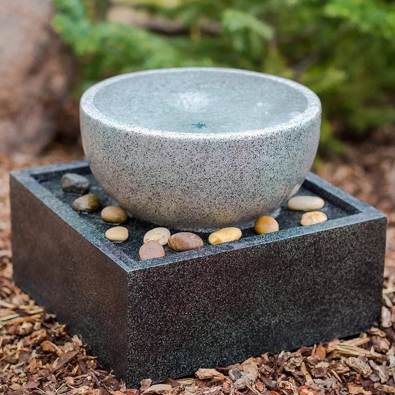 Tenaya Granite Vortex Fountain with LED Lights