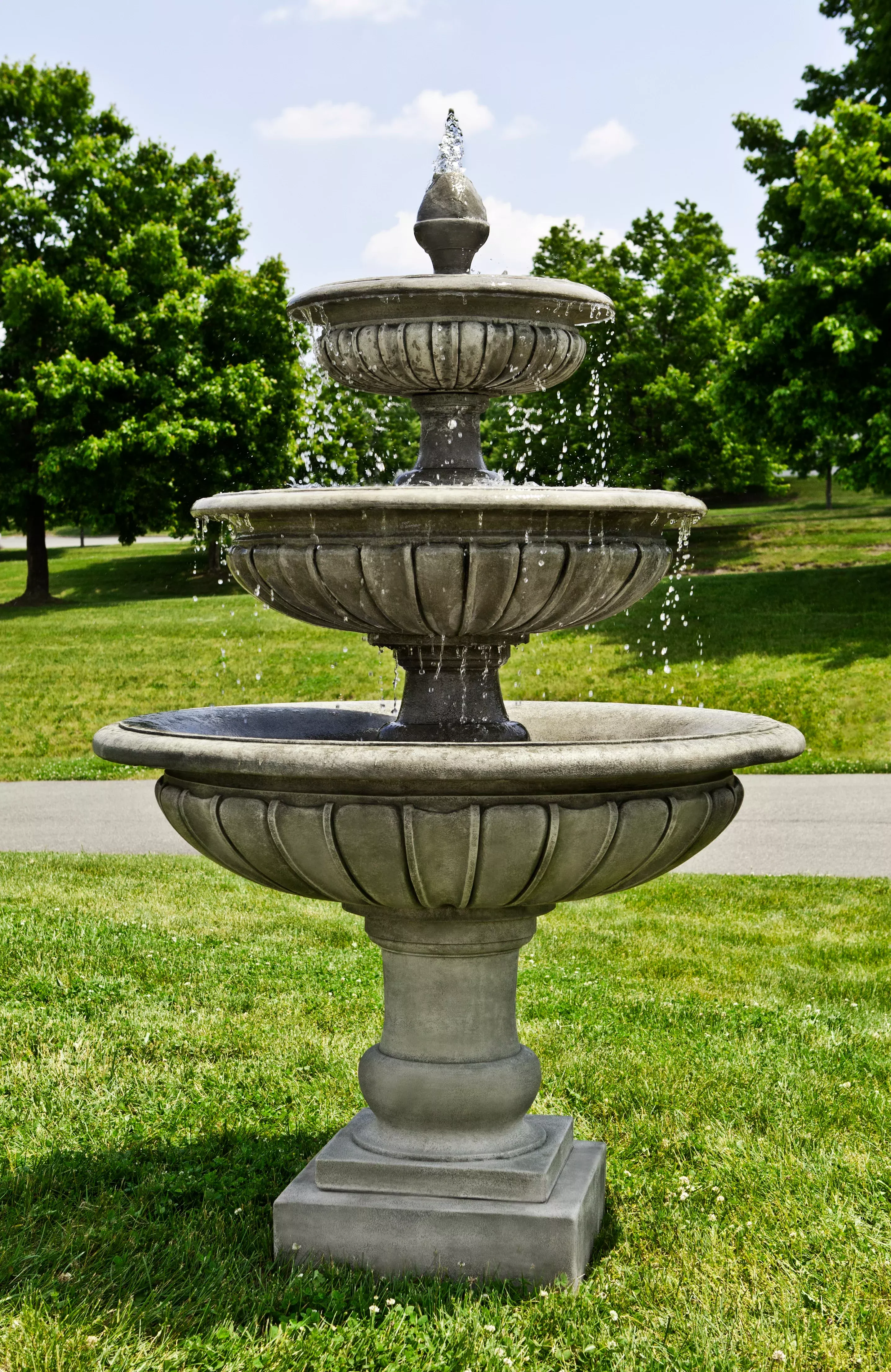 three-tiered-longvue-fountain-by-campania-international Three-Tiered Longvue Fountain by Campania International