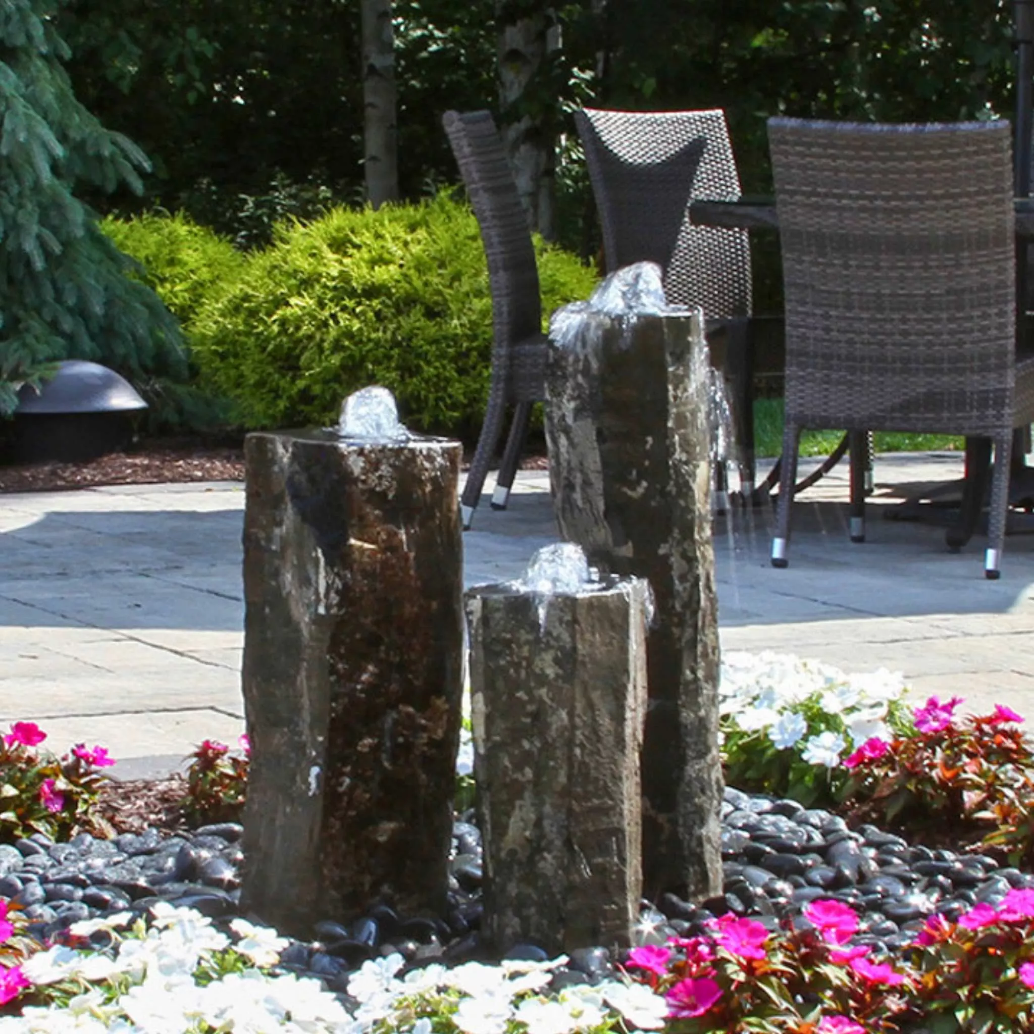 triple-hollowed-top-basalt-fountain-complete-kit-blue-thumb Triple Hollowed-Top Basalt Fountain - Complete Kit- Blue Thumb