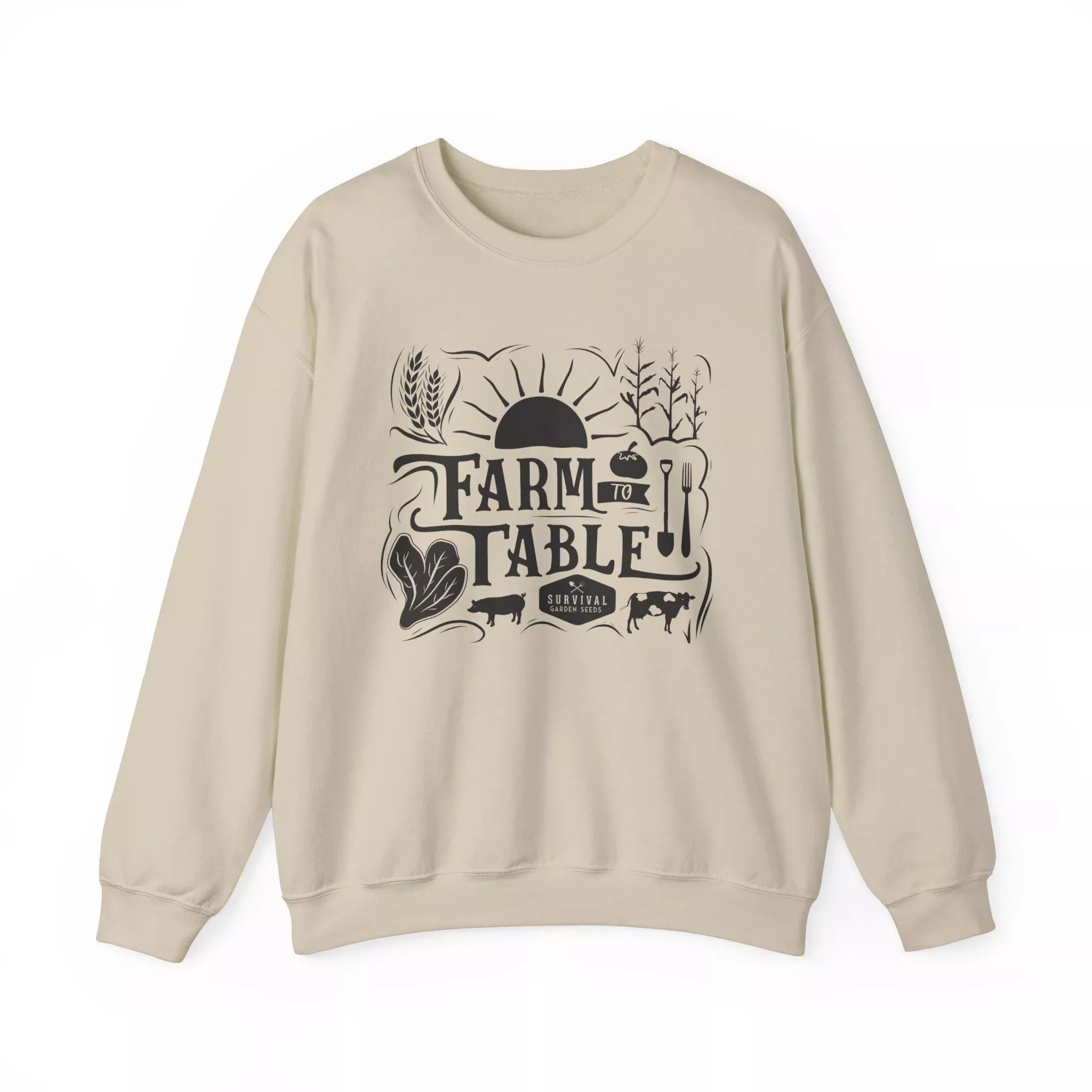 unisex-sweatshirt-farm-to-table-black-design Unisex Sweatshirt - "Farm to Table" (black design)