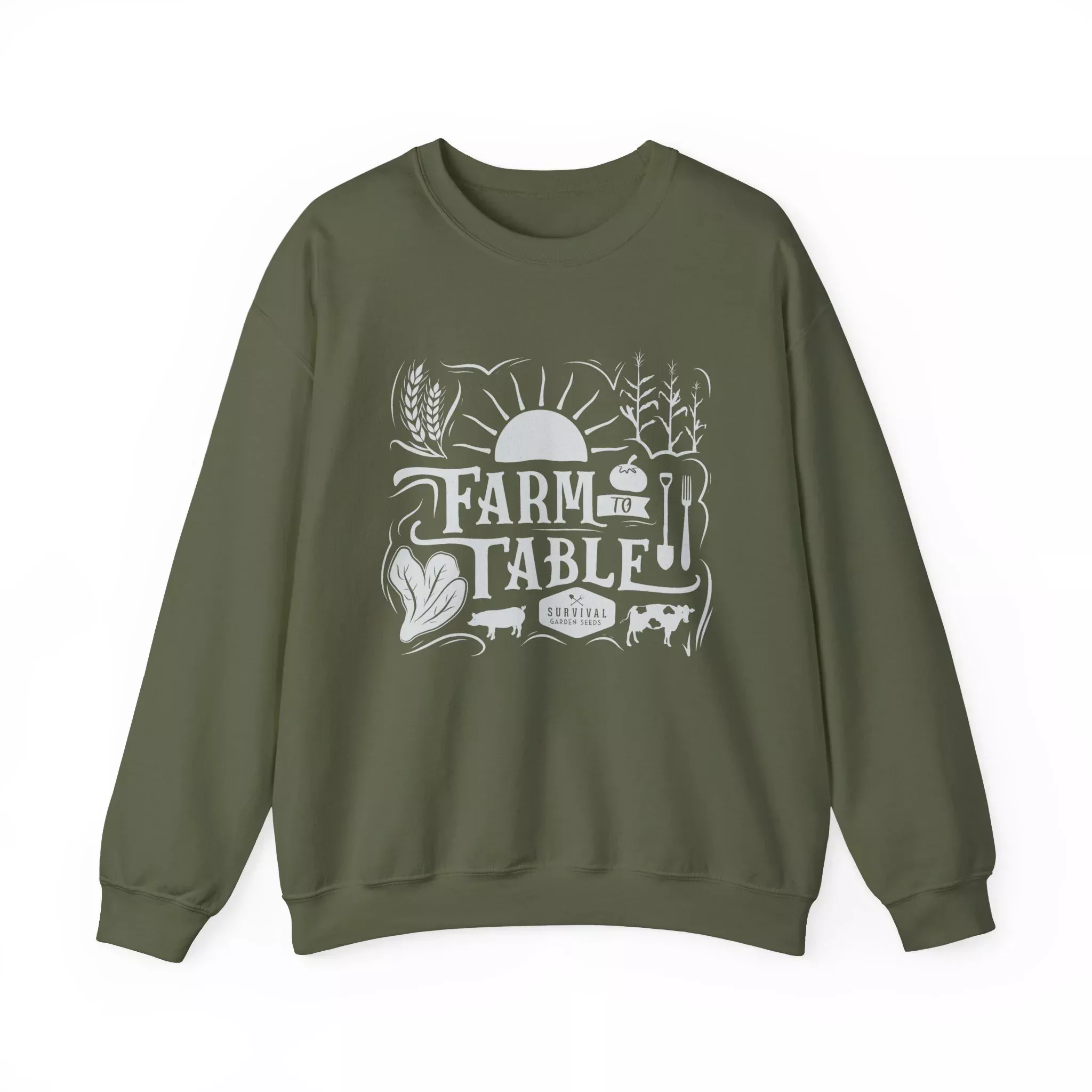 unisex-sweatshirt-farm-to-table-white-design Unisex Sweatshirt - "Farm to Table" (white design)
