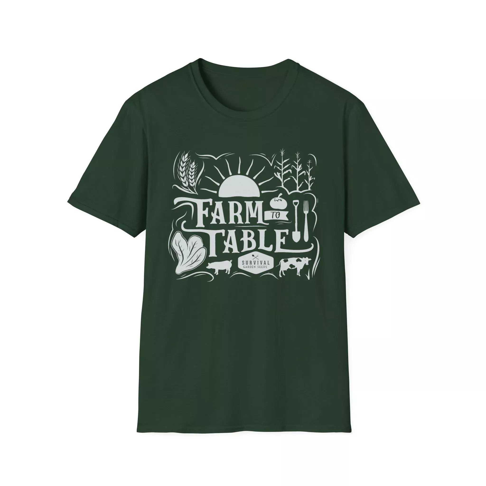 Unisex Tee - "Farm to Table" (white design)