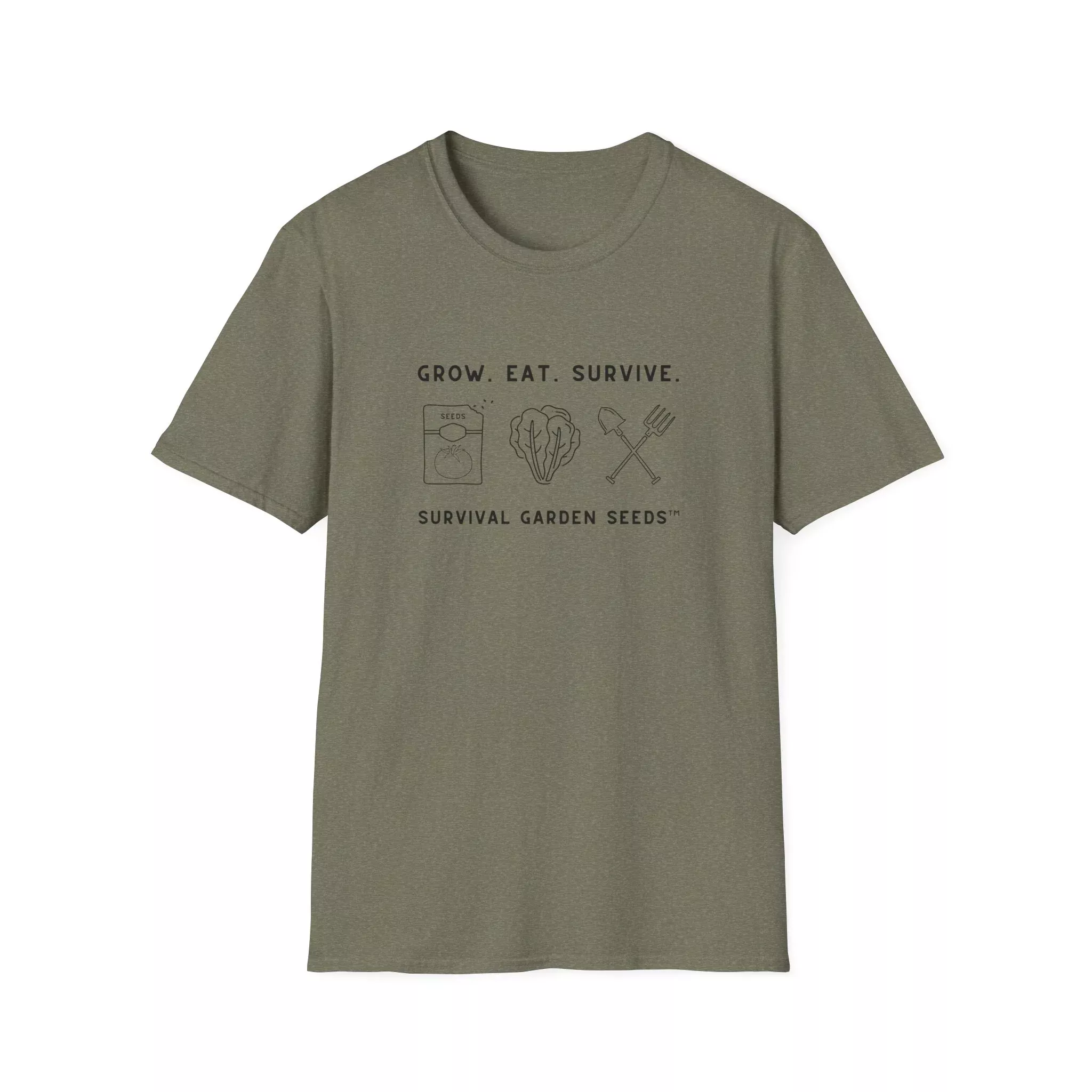 Unisex Tee - "Grow, Eat, Survive" (black design)
