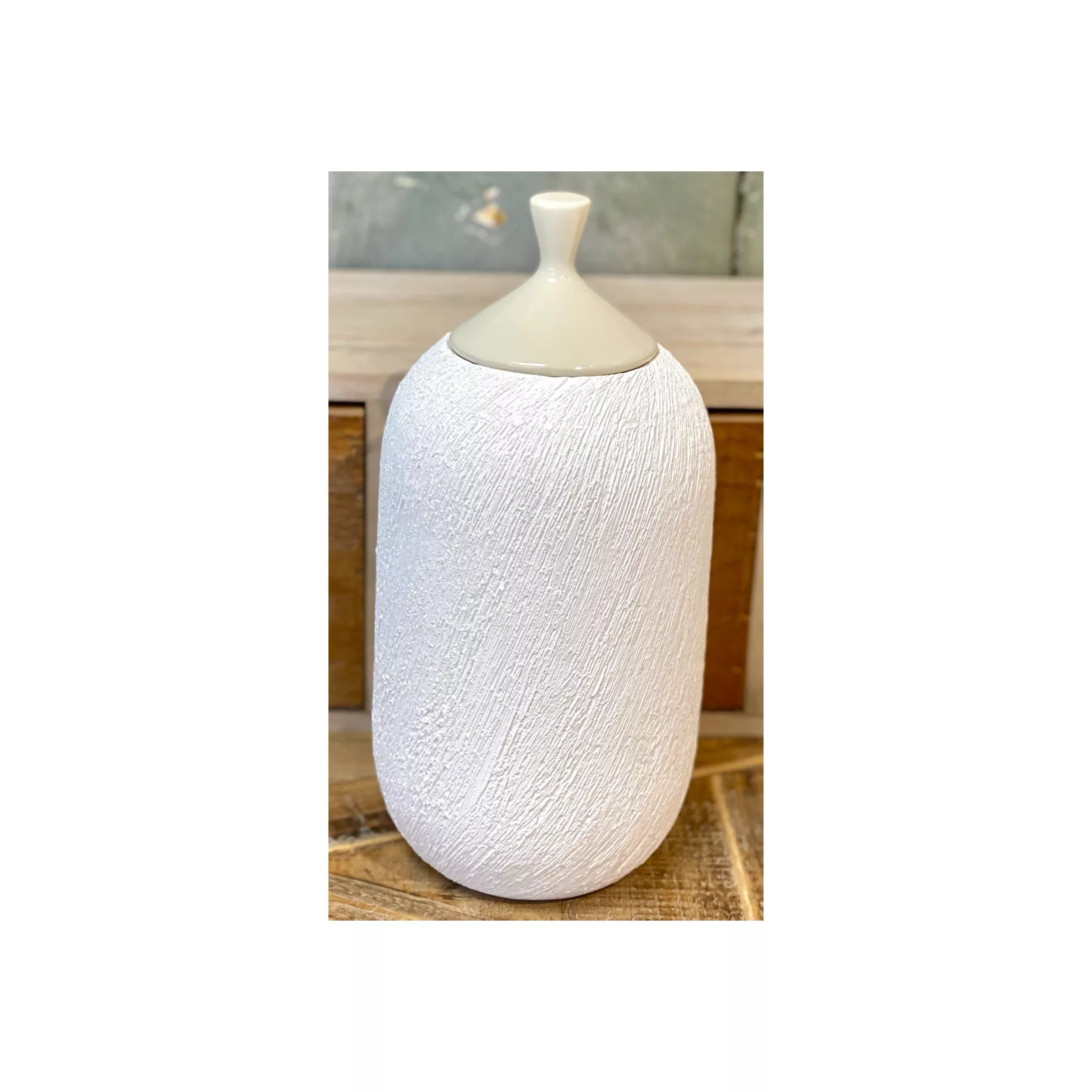 white-taupe-textured-canister White & Taupe Textured Canister