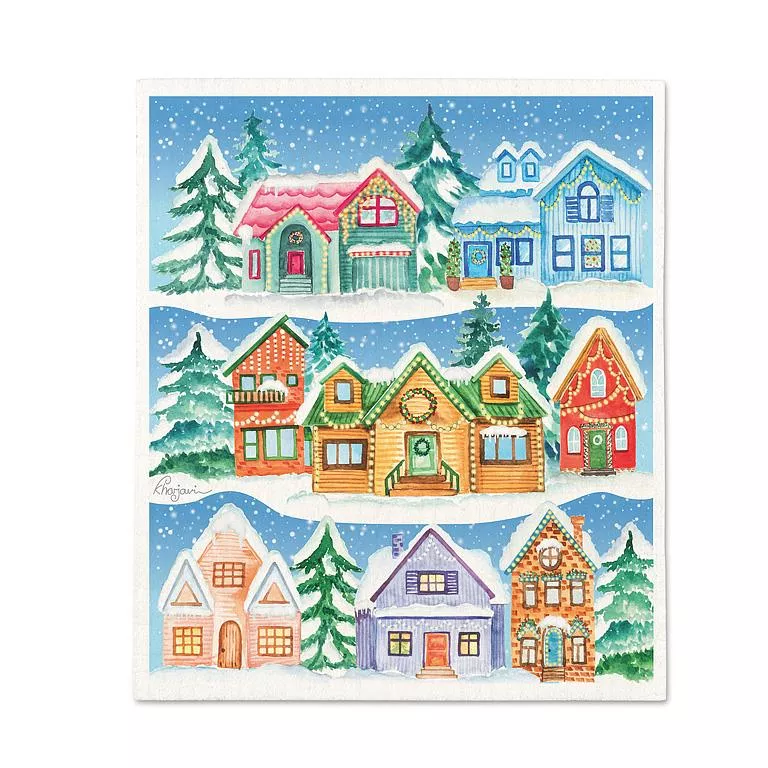 winter-houses-dishcloth Winter Houses Dishcloth