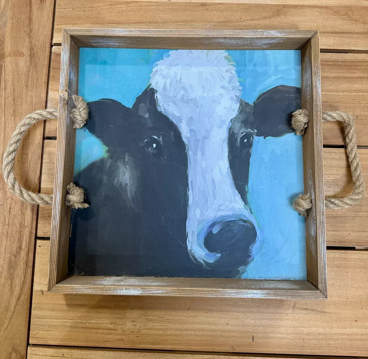 wood-painted-cow-tray Wood Painted Cow Tray