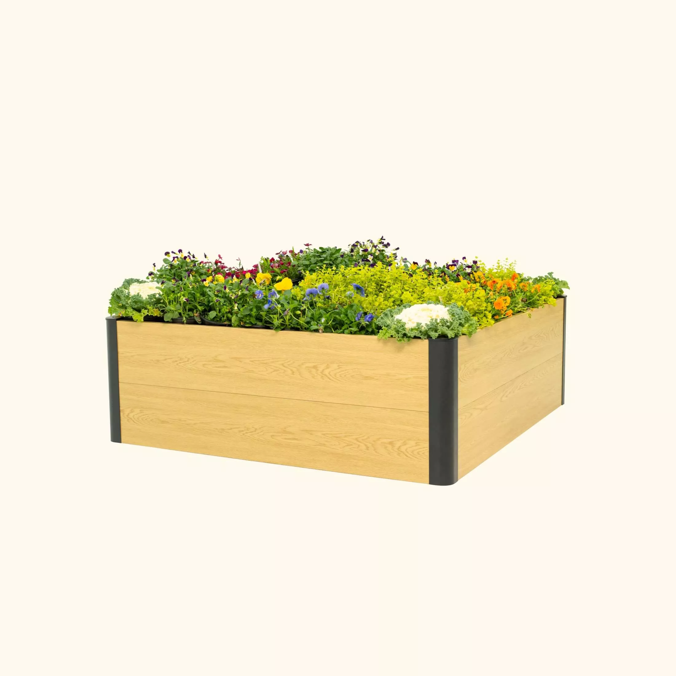 Woodgrain Metal Raised Garden Bed 4' x 4'