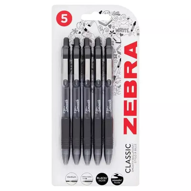 zebra-5-pack-z-grip-smooth-black Zebra 5 Pack Z-grip Smooth – Black