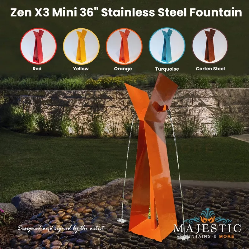 zen-x3-mini-36-stainless-steel-fountain Zen X3 Mini 36″ Stainless Steel Fountain