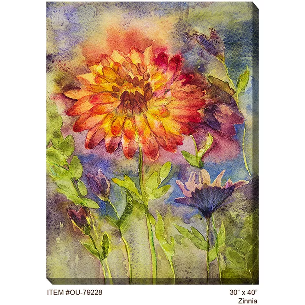 Zinnia Outdoor Canvas Art